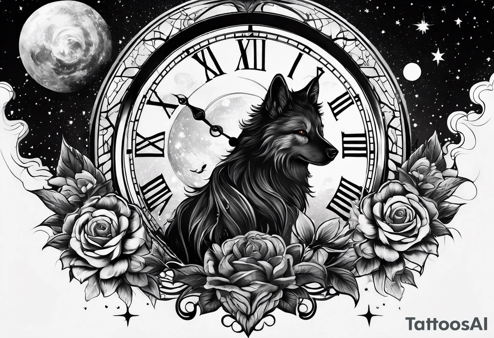 Time fading away surrounded by dark mist and galaxies tattoo idea Time fading away surrounded by dark mist and galaxies tattoo idea