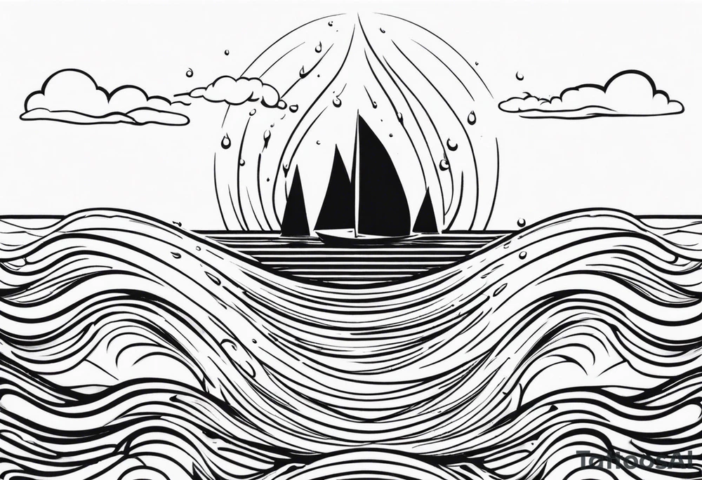 water drop falling into ocean tattoo idea