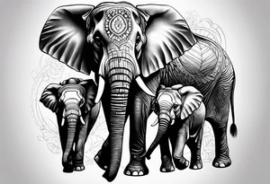 Family elephant tattoo idea