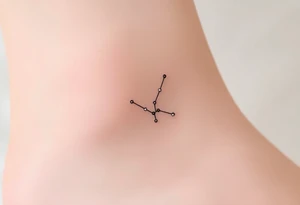 A delicate Virgo constellation in fine-line style, with soft white and silver stardust scattered around tattoo idea