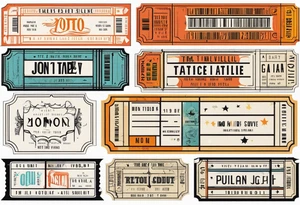 A retro 1970s movie ticket that fine line tattoo idea