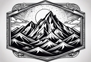 Strong mountain with a little flame tattoo idea