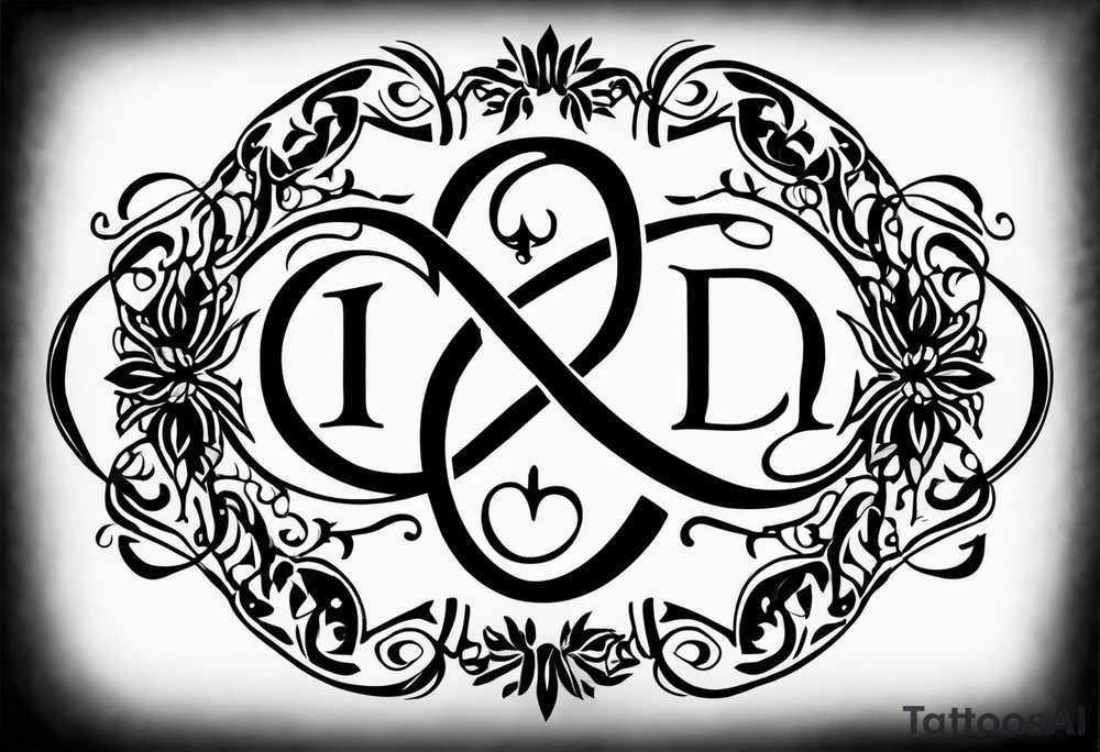 An infinity symbol with Proverbs 10:22 centered underneath. I’d like the initials DBM and MDM inside the infinity symbol tattoo idea