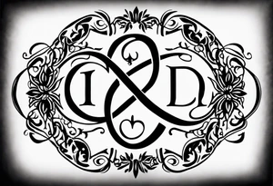 An infinity symbol with Proverbs 10:22 centered underneath. I’d like the initials DBM and MDM inside the infinity symbol tattoo idea