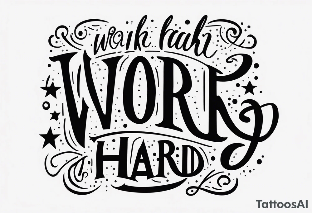 I want a tattoo containing the following two words "WORK HARD","PLAY HARD" tattoo idea