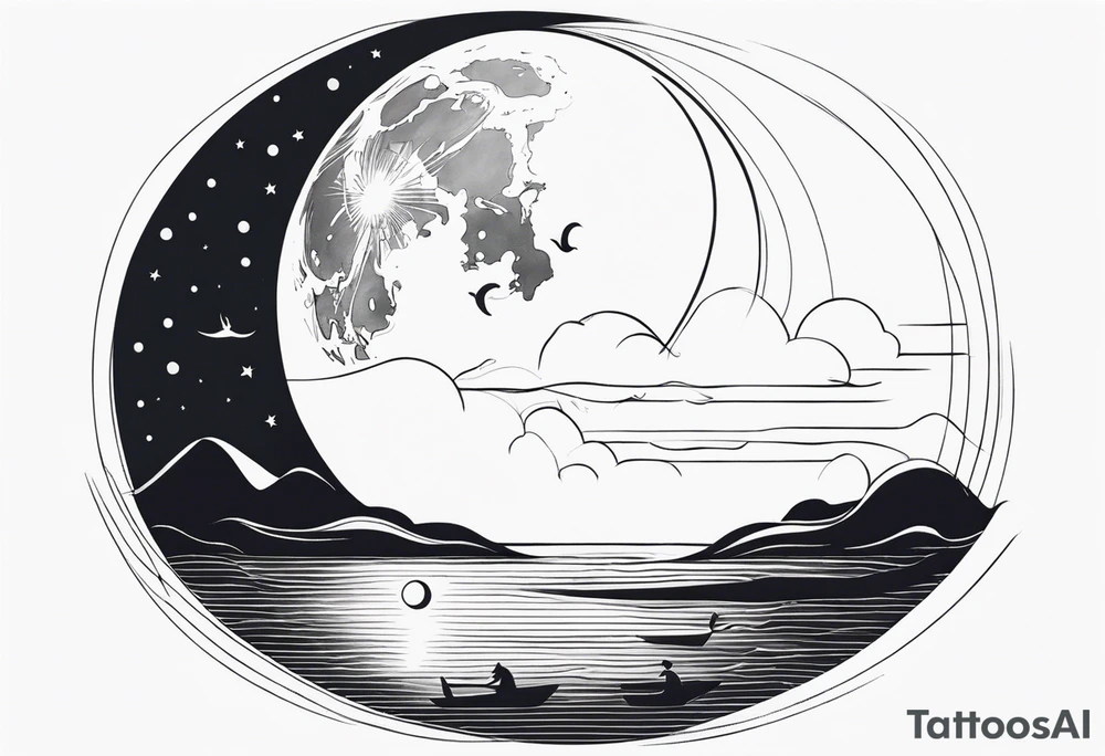 something with the moon and ocean very simple tattoo idea something with the moon and ocean very simple tattoo idea