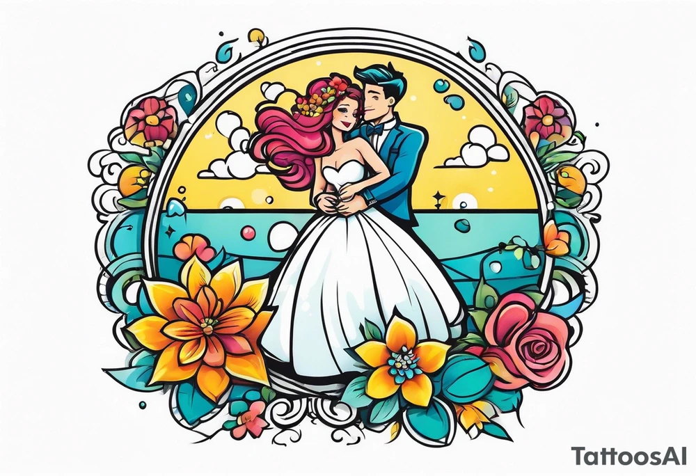 Beautiful wedding tattoo idea
