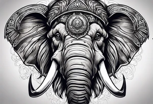 berserking strong mammoth head centerpiece tattoo idea