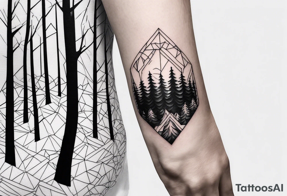 a simple forest on an arm tattoo idea