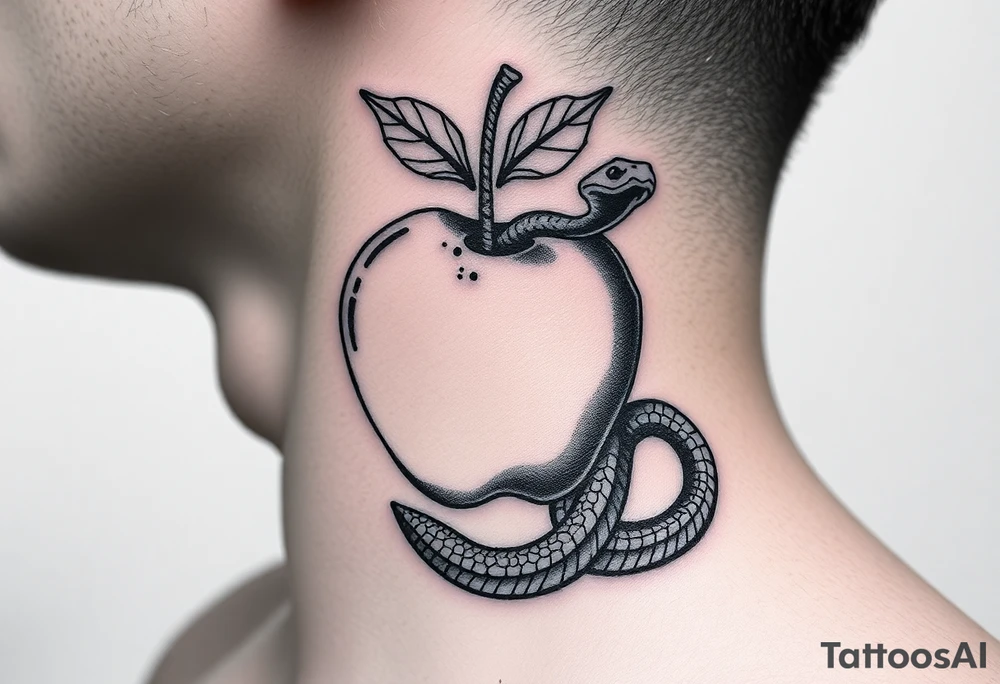 Apple and snake good and evil light and dark tattoo idea