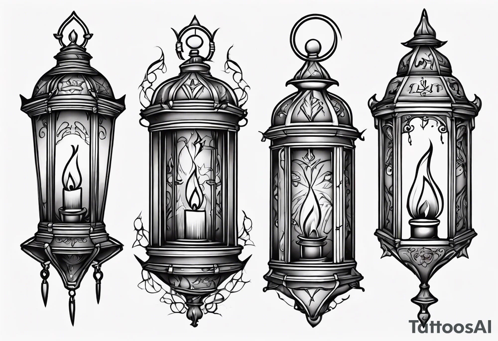 Gothic lantern tattoo idea