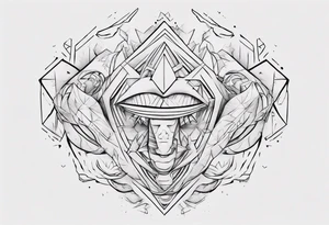 dad and son contour tattoo idea
