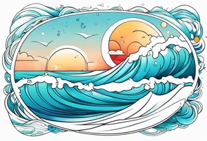 ocean wrap tattoo idea