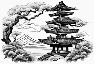 samurai and bonsai tree tattoo idea
