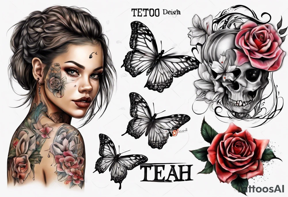 an idea for a tatoo of my daughter , her name is teah tattoo idea