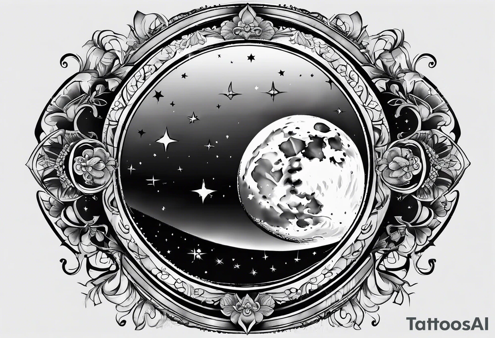 Moon by itself tattoo idea