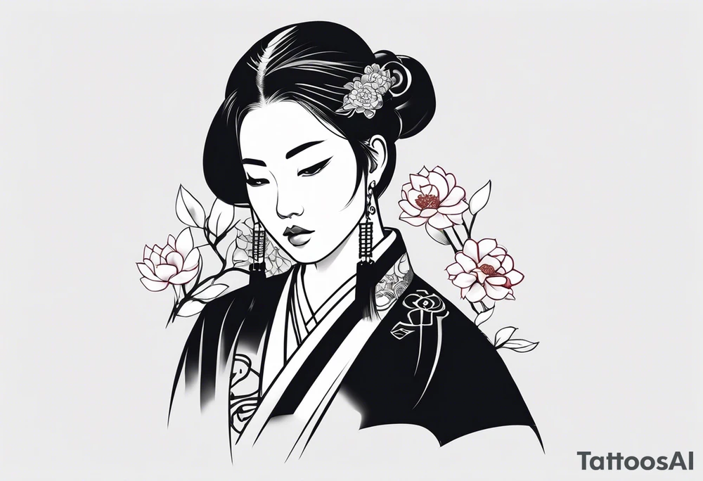 chinese girl tattoo idea