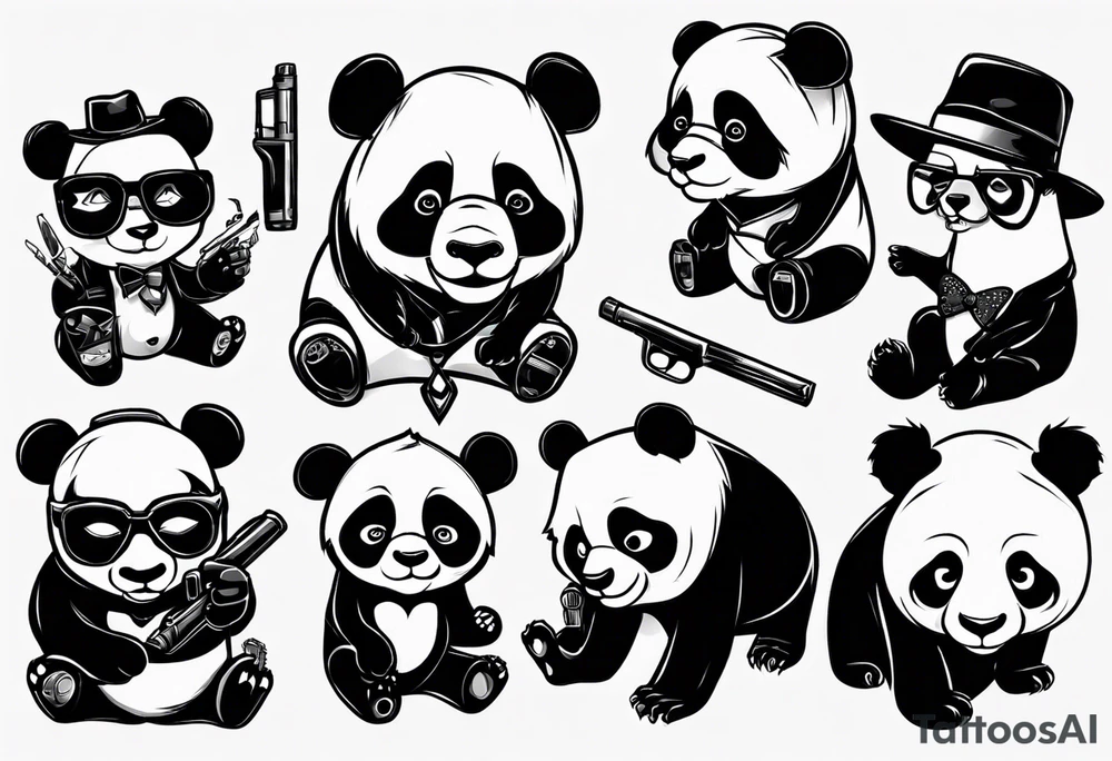 gangster panda tattoo idea