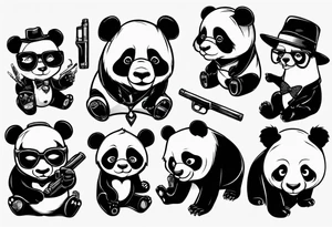 gangster panda tattoo idea