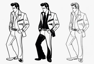 Elvis Full Body Pose simple tattoo idea