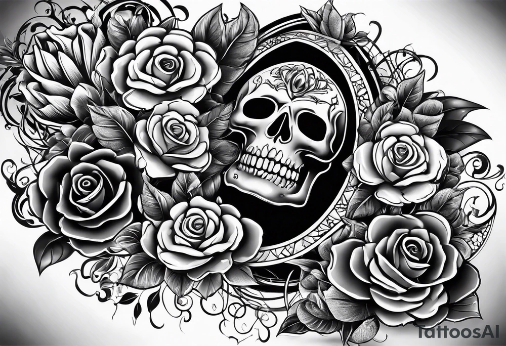 rock a billy Arm sleeve mit verschiedenen Motiven tattoo idea