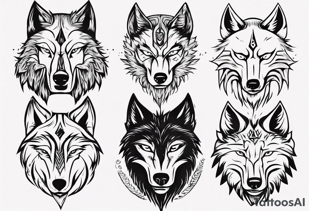 wolfs head tattoo idea