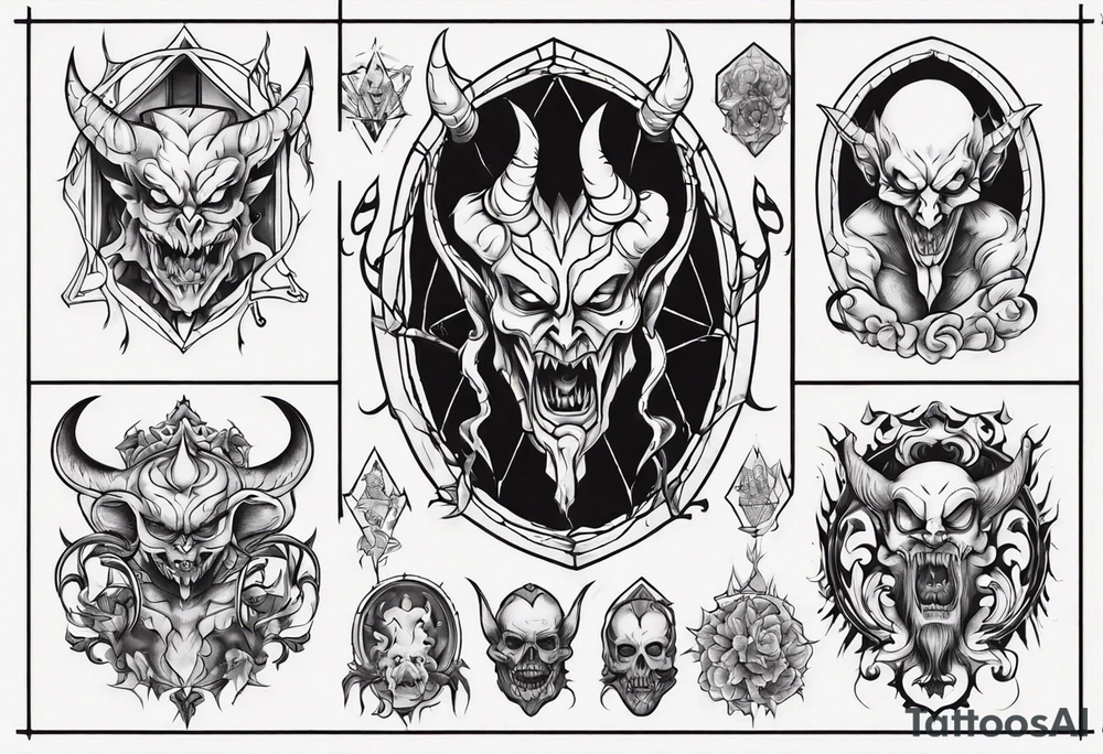 demon in a window tattoo idea