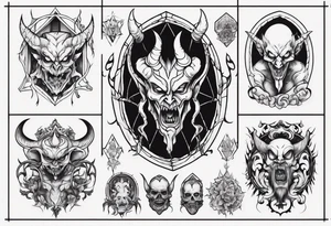 demon in a window tattoo idea