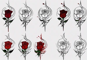 bleeding rose, tall, simple, one line tattoo idea