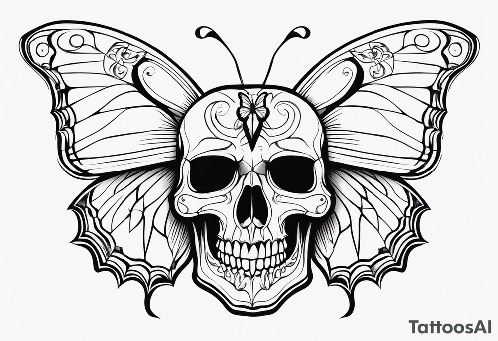 Skull Butterfly tattoo idea