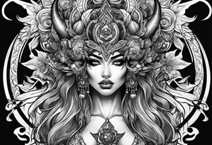 Sexy demon devil woman tattoo idea