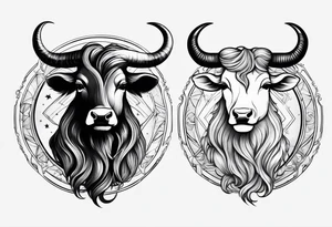 Gemini taurus zodiac signs combined tattoo idea