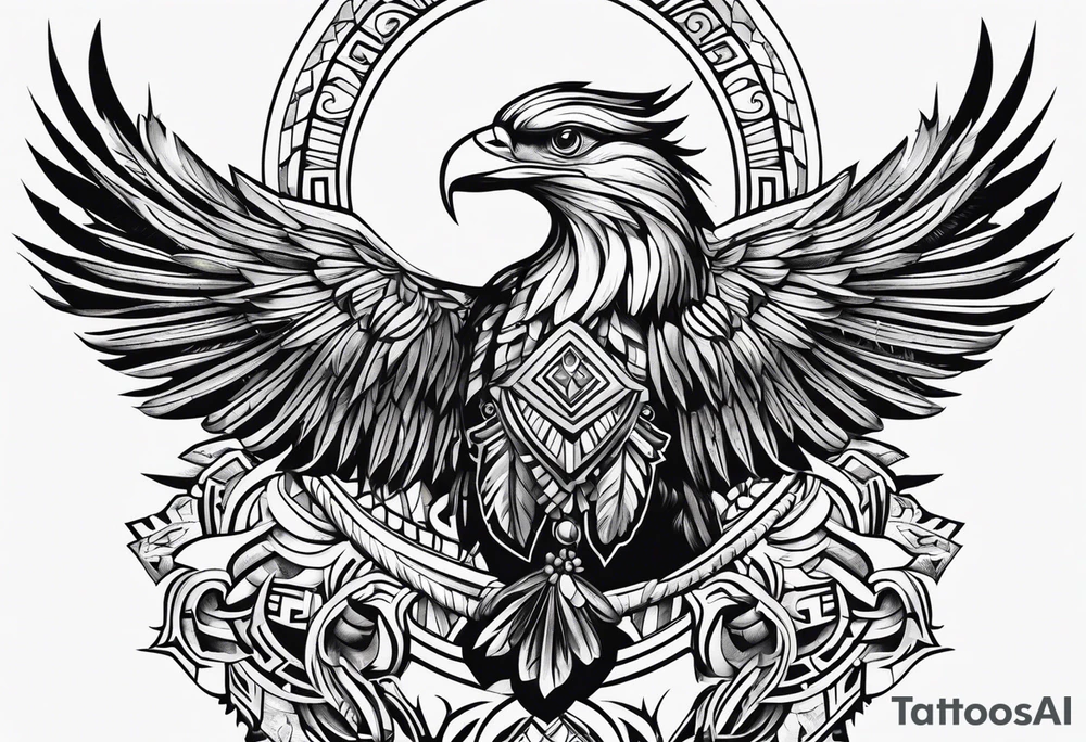 Native American, Irish, German, crest style, powerful, shoulder tattoo idea Native American, Irish, German, crest style, powerful, shoulder tattoo idea