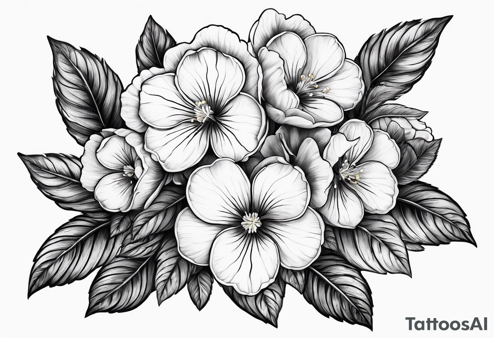 Primrose with heart tattoo idea