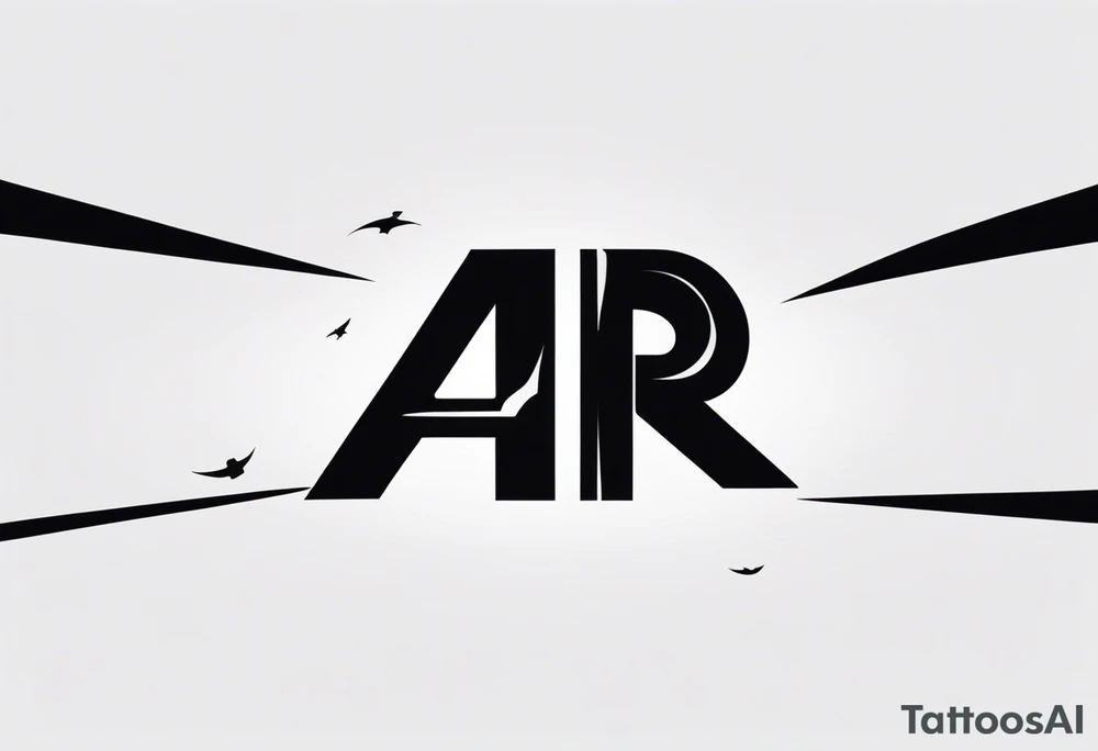 the letters A R in the middle of a ninja headband tattoo idea