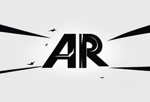 the letters A R in the middle of a ninja headband tattoo idea