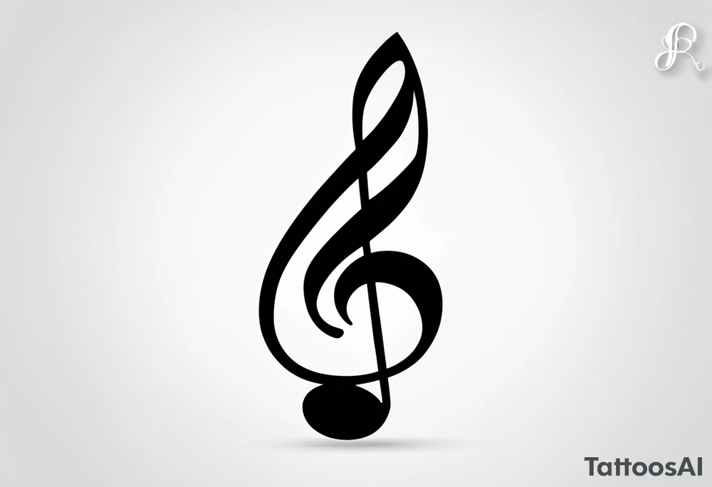 Simple minimalist tattoo in the style of single needle art depicting musical notes in the shape of letters “l” and “r” tattoo idea