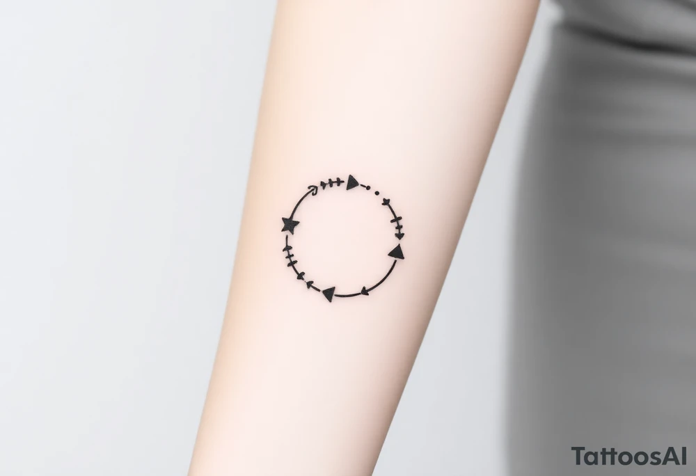 Rewind circle with play pause and stop in the circle tattoo idea