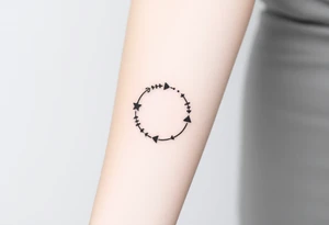 Rewind circle with play pause and stop in the circle tattoo idea
