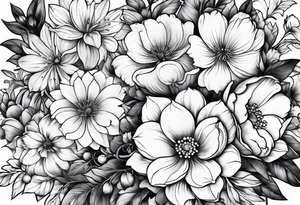 May and October flowers tattoo idea