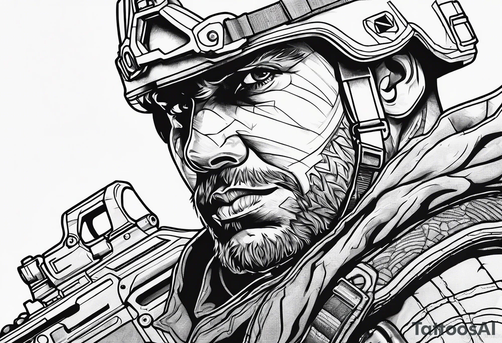 Shadow Soldier outline tattoo idea