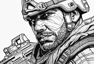Shadow Soldier outline tattoo idea