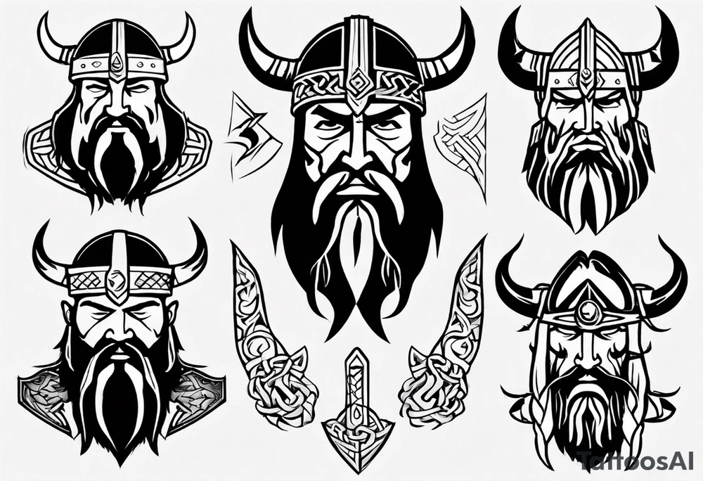 Viking no tattoos face and shoulders tattoo idea