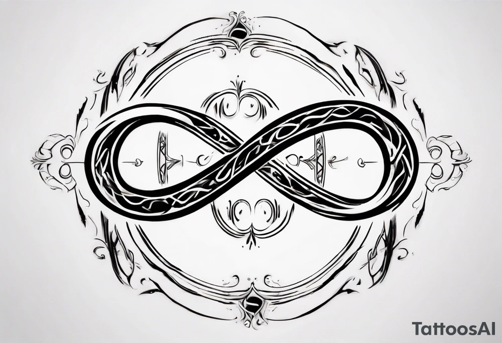 classic infinity symbol with one of the loops made of the numbers 111923 tattoo idea