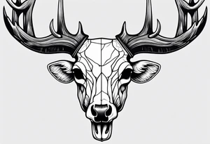 Dead deer skull tattoo idea