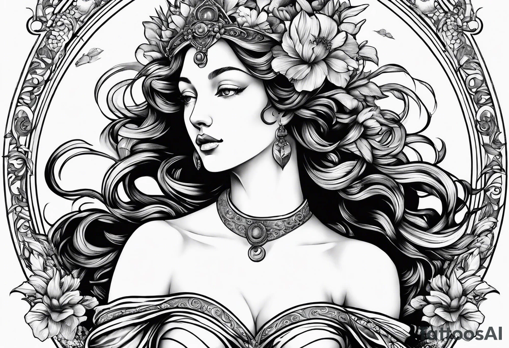 Goddess Venus full body tattoo idea