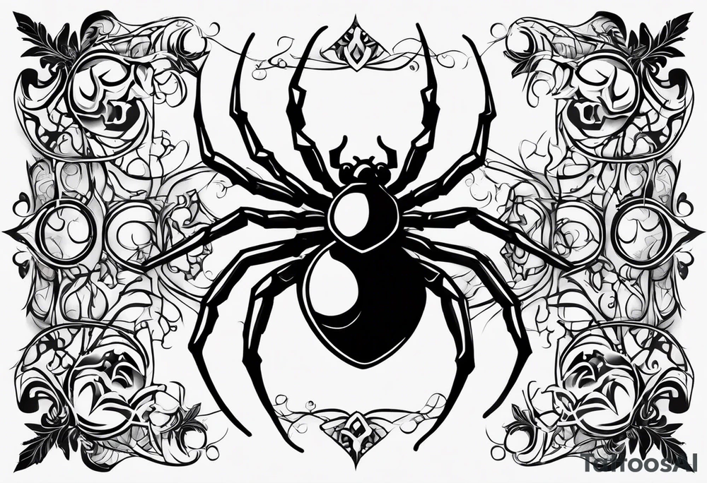 Gothic spider tattoo idea