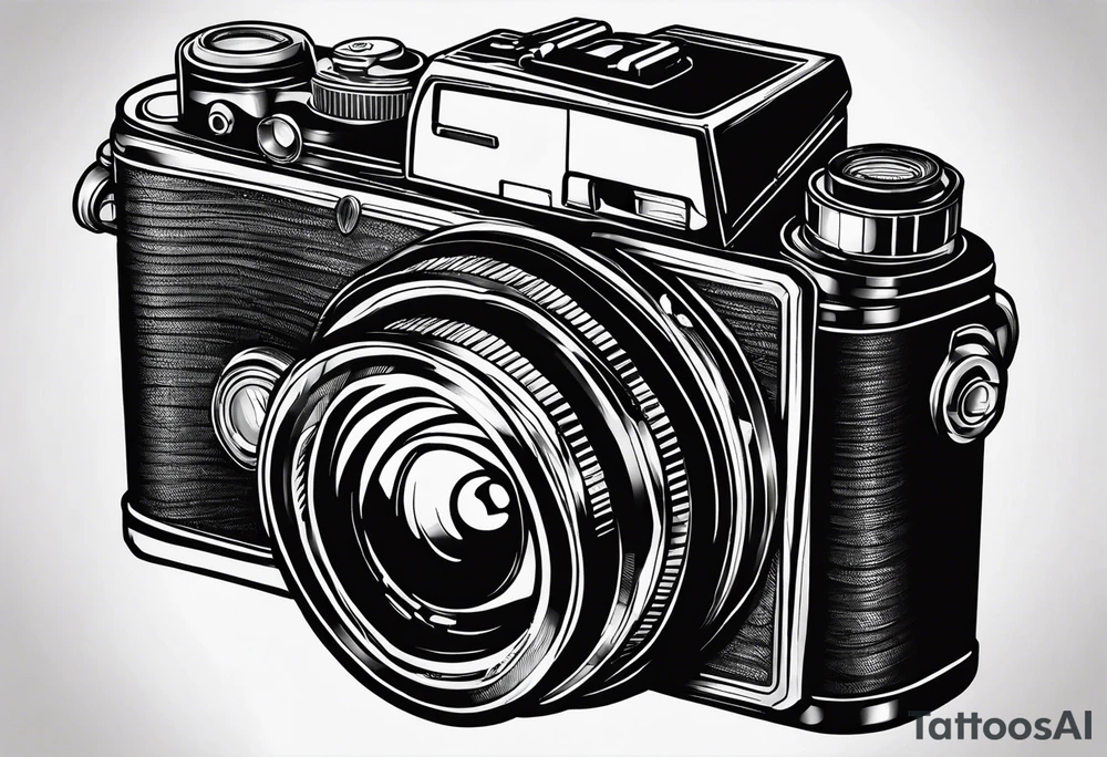 Camera on a stack of books tattoo idea
