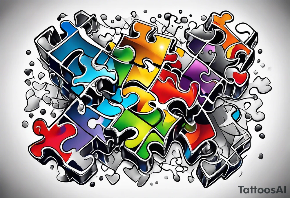 Autism puzzle tattoo idea
