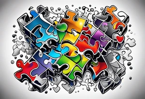 Autism puzzle tattoo idea